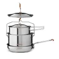 Primus | Stainless Steel Campfire Cookset - Small | Nesting Pots & Pan for Camping and Outdoor Cooking