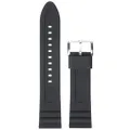 Fossil Silicone and Stainless Steel Interchangeable Watch Band Strap, Black/Silver, 22mm, Traditional,Fashionable