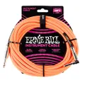 Ernie Ball Braided Instrument Cable, Straight/Angle, 18ft, Neon Orange (P06084)