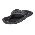 OLUKAI Ulele Men's Beach Sandals, Quick-Dry Flip-Flop Slides, Water Resistant Suede Lining & Wet Grip Soles, Soft Comfort Fit & Arch Support, Dk Shadow/Black, 8