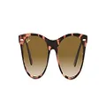 Ray-Ban Rb2185 Wayfarer Ii Round Sunglasses, Pink Havana/Clear Gradient Brown, 55 mm