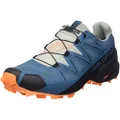 Salomon Men's Speedcross 5 Gore-TEX Trail Running Shoes, Mallard Blue/Wrought Iron/Vibrant Orange, 8.5