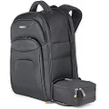 StarTech.com Unisex Backpack Ergonomic Computer Bag with Removable Accessory Case-Laptop/Tablet Pockets-Nylon, Black, 17.3" Professional IT Tech Backpack for Work/Travel/Commute (NTBKBAG173)