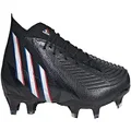 adidas Predator Edge.2 FG Soccer Shoes, Core Black-white-vivid Red, 6.5 US