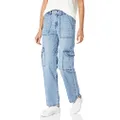 [BLANKNYC] Womens Cargo Denim Pant Jeans, Blue, Small