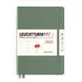 Leuchtturm 365946 Notebook, Starts January 2023, A5 Size, Weekly, Olive