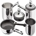 Stellar Stay Cool Draining Induction Saucepan Set, Stainless Steel 4pc