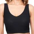 Chantelle Women's Soft Stretch Padded V-Neck Bra Top, black, M/L