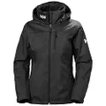 Helly-Hansen Women's Standard Crew Hooded Midlayer Fleece Lined Waterproof Rain Jacket, 990 Black, X-Small