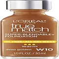 L'Oreal Paris Makeup True Match Super-Blendable Liquid Foundation, Deep Golden W10, 1 Fl Oz,1 Count