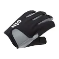 Gill Deckhand Sailing Gloves Short Finger with 3/4 Length Fingers - 50+ UV Sun Protection & Water Repellent - Black M