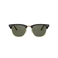 Ray-Ban RB3016 Clubmaster Square Sunglasses, Black/Polarized Green, 51 mm