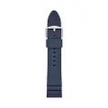 Fossil Silicone or Leather Interchangeable Watch Band Strap with Stainless Steel Buckle Closure, Navy/Silver, 22mm, Traditional,Fashionable