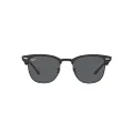 Ray-Ban RB3016 Clubmaster Square Sunglasses, Green on Black/Dark Grey, 51 mm
