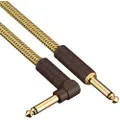 Fender Shield Cable Deluxe Series Instrument Cable, Straight/Angle, 10', Tweed 08