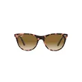 Ray-Ban Rb2185 Wayfarer Ii Round Sunglasses, Pink Havana/Clear Gradient Brown, 52 mm