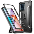 Poetic Revolution Case for Motorola Moto Edge Plus 5G 2023[Not for 2022 Version],[20FT Mil-Grade Drop Tested], Full-Body Shockproof Protective Cover with Kickstand and Built-in-Screen Protector, Black