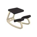 Varier Variable Balans Original Kneeling Chair Designed by Peter Opsvik (Black Revive Fabric with Natural Ash Base)