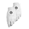 TaylorMade Stratus Tech Glove 2-Pack (White, Left Hand, Large), White(Large, Worn on Left Hand)