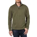 Wrangler Authentics Men’s Sweater Fleece Quarter-Zip, Olive Night, Small
