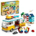 lego Creator 3 in 1 Beach Camper Van to Summerhouse Ice-Cream Shop 31138 Model Building Set, Summer Holiday Surfer Toys, Gift for Kids