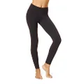 HUE Women's Plus Size Ultra Capri Leggings with Wide Waistband, Black, 1X