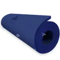 Hatha Yoga Extra Thick TPE Yoga Mat - 72"x 32" Thickness 1/2 Inch -Eco Friendly SGS Certified - With High Density Anti-Tear Exercise Mats For Home Gym Travel & Floor Outside (Blue)…