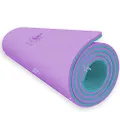 Hatha Yoga Extra Thick TPE Yoga Mat - 72"x 32" Thickness 1/2 Inch -Eco Friendly SGS Certified - With High Density Anti-Tear Exercise Bolster For Home Gym Travel & Floor Outside(Purple/Green)…