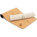 Floele Eco Friendly Yoga mat (183 x 66 x 0.7 cm) Extra Wide & Thick Exercise Mat - Non Toxic & Non slip Yoga Mat with Strap, Cork Ball & Storage Bag