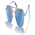 Zeal Optics Skyway Pilot Sunglasses, Gloss Silver/Horizon Blue, Medium