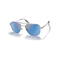 Zeal Optics Skyway Pilot Sunglasses, Gloss Silver/Horizon Blue, Medium