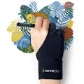 XENCELABS, Artist Glove, Drawing Glove Left Right Hand for Drawing Tablet, 2 Finger Glove for Drawing Black Size S