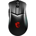 MSI Clutch GM51 Lightweight Wireless Gaming Mouse & Charging Dock, 26K DPI Optical Sensor, 2.4G & Bluetooth, 60M Omron Switches, Fast-Charging, 150Hr Battery, RGB, 5 Programmable Buttons, PC/Mac