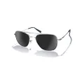 Zeal Optics Skyway Pilot Sunglasses, Matte Silver/Dark Grey, Medium