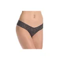 Hanky Panky Women's Signature Lace Low-Rise Thong Panty, Granite, One Size