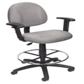 Boss Office Products Ergonomic Works Drafting Chair with Adjustable Arms in Grey