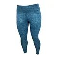 Nike Women's Active Leggings Polyester/Spandex Blend One Luxe Heathered Mid Rise Leggings Blue (X-Small)