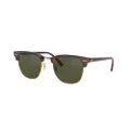 Ray-Ban RB3016 Clubmaster Square Sunglasses, Mock Tortoise Gold/Green, 51 mm