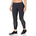 2XU Womens Force Mid-Rise Compression Tights with Flat-Wide Waistband for Training and Fitness