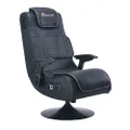 X Rocker Pro Lounging Video Gaming Pedestal Chair, with Vibration, Wireless Audio Force Modulation Technology, 2 Speakers & Subwoofer, Armrest, Leather, 5139601, 24" x 40" x 24", Black