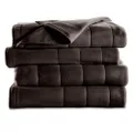 Sunbeam Heated Blanket | 10 Heat Settings, Quilted Fleece, Walnut, Queen - BSF9GQS-R470-13A00
