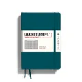 LEUCHTTURM1917 - Notebook Hardcover Medium A5-251 Numbered Pages for Writing and Journaling (Pacific Green, Squared)