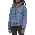 Levi's Women's Box Quilted Puffer Jacket, Faded Blue Bandana, Small