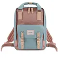 Himawari School Functional Travel Waterproof Backpack Bag for Men & Women | 14.9"x11.1"x5.9" | Holds 13-in Laptop (pink&blue)