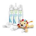 Dr. Brown’s Natural Flow® Anti-Colic Options+™ Narrow 8oz/250mL Baby Bottle + Lovey Gift Set with Level 1 Slow Flow