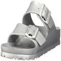 Birkenstock Unisex Arizona Essentials EVA Metallic Silver Sandals - 41 Narrow EU