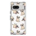 Blingy's Google Pixel 7a Case, Fun Pug Style Cute Dog Pattern Funny Cartoon Animal Design Transparent Soft TPU Protective Clear Case Compatible for Google Pixel 7a (Pug Style)