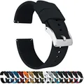 22mm Black - BARTON WATCH BANDS Elite Silicone Watch Bands - Quick Release - Choose Strap Color & Width
