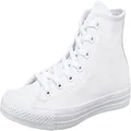 Converse Chuck Taylor All Star Leather High Top Sneaker, White Monochrome, 4.5 M US