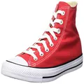 Converse Unisex-Adult Chuck Taylor All Star Leather High Top Sneaker (Red - White - Black, Numeric_7)
